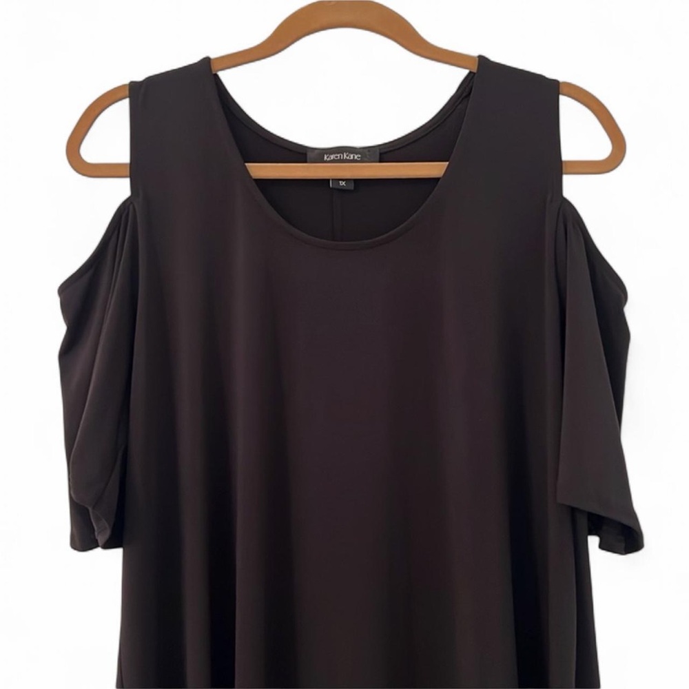 Karen Kane Black Flutter Sleeve Top 1X - Picture 4 of 8